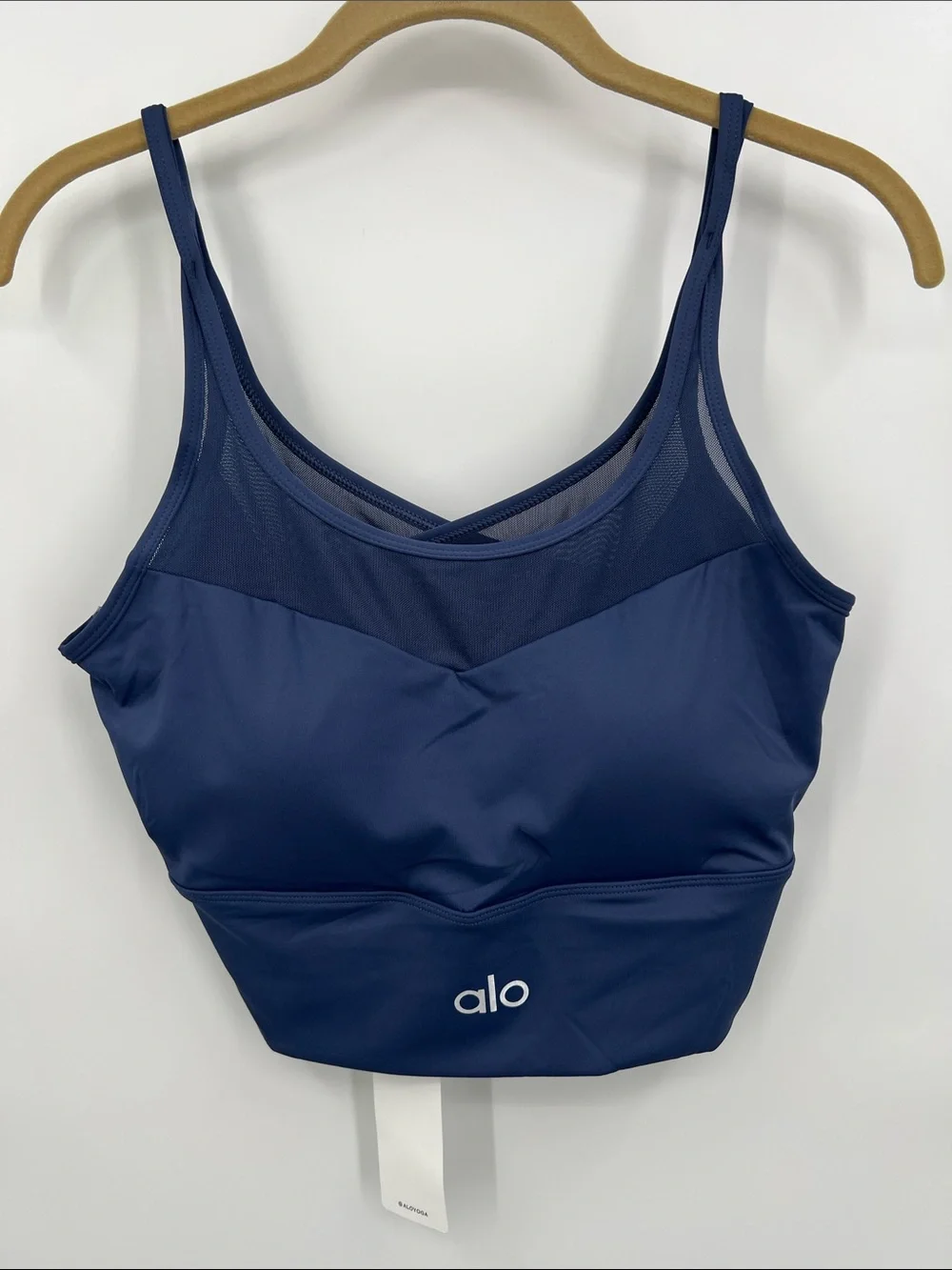ALO Yoga Navy Flared Jumpsuit with Mesh Sports Bra
